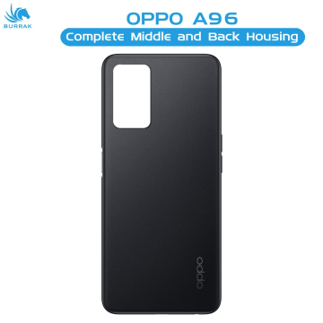 Oppo A96 Housing Middle Frame With Side Button and Camera Lens Body Casing Replacement For A96 - Black - Image 2