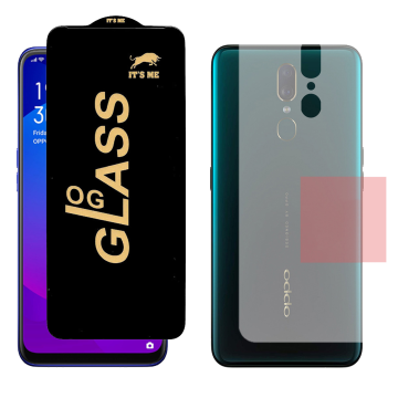 Oppo F11 Combo: OG Glass Screen Protector + Carbon Back Skin - Image 2