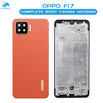 Oppo F17 Housing Middle Frame With Side Button and Camera Lens Complete Body Casing Replacement For F17 - Orange - Image 2