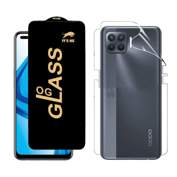 Oppo F17 Pro Protection Pack: OG Glass + Clear Back Jelly Film - Image 2