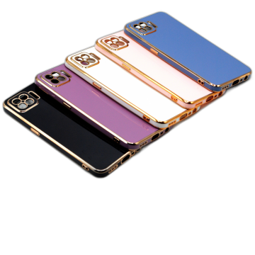Oppo F17 Soft Multi Golden Border Camera Protection Cover - Image 2