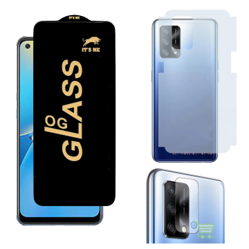 Oppo F19 3-in-1 Kit: OG Glass + Carbon Back Camera Protector - Image 2