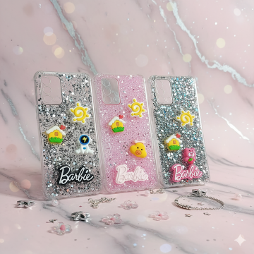 Oppo F19 Barbie Fancy Glitter Girls Back Cover Multi Colour Case Stylish Protection - Image 2