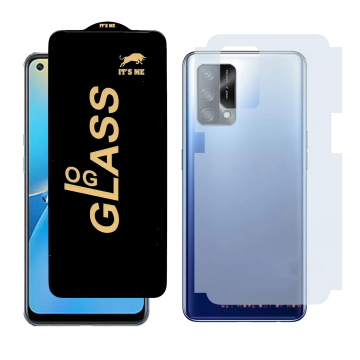 Oppo F19 Combo: OG Glass Screen Protector + Carbon Back Skin - Image 2