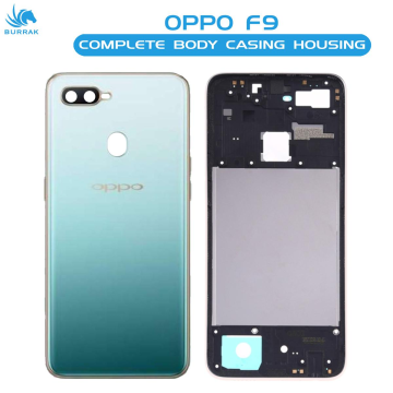Oppo F9 Housing Middle Frame With Side Button and Camera Lens Complete Body Casing Replacement For F9 - Green - Image 2