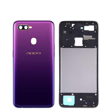 Oppo F9 Housing Middle Frame With Side Button and Camera Lens Complete Body Casing Replacement For F9 - Purple - Image 2