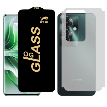 Oppo Reno 11F Combo: OG Glass Screen Protector + Carbon Back Skin - Image 2