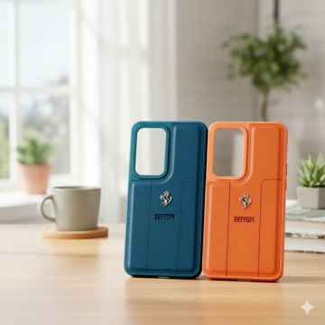 Oppo Reno 12 Soft Leather Ferrari Logo Style Multicolour Mobile Cover - Image 2