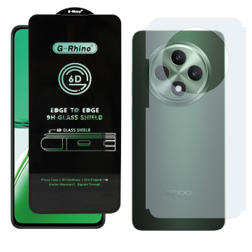 Oppo Reno 12F Combo: OG Glass Screen Protector + Carbon Back Skin - Image 2