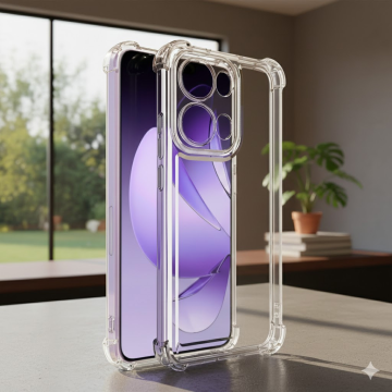 Oppo Reno 13 Transparent Extra Bumper Anti Shock Soft Crystal Clear Case Mobile Cover - Image 2