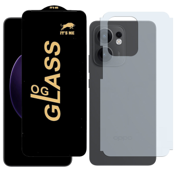 Oppo Reno 13F Combo: OG Glass Screen Protector + Carbon Back Skin - Image 2