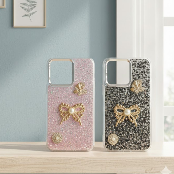 Oppo Reno 14 Glitter Butterfly Stone Mobile Cover - Image 2