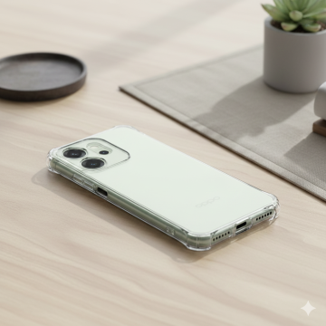 Oppo Reno 14F Transparent Soft Crystal Clear Case with Extra Bumper Anti Shock - Image 2