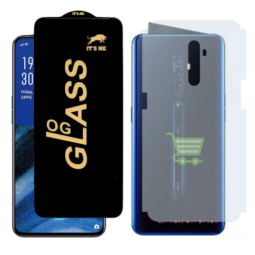 Oppo Reno 2 Combo: OG Glass Screen Protector + Carbon Back Skin - Image 2