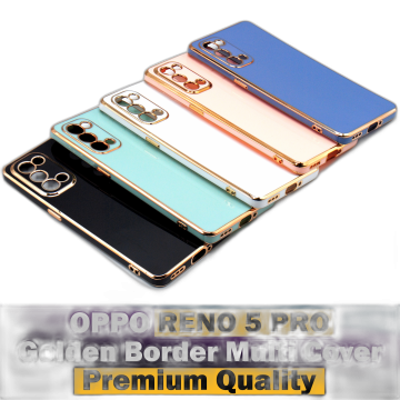 Oppo Reno 5 Pro Soft Multi Golden Border Camera Protection Cover - Image 2