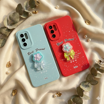 Oppo Reno 6 Glittering Floral Pattern Mobile Cover - Image 2