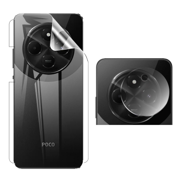 Poco C75 Clear Back Kit: Jelly Film + Camera Lens Protector - Image 2