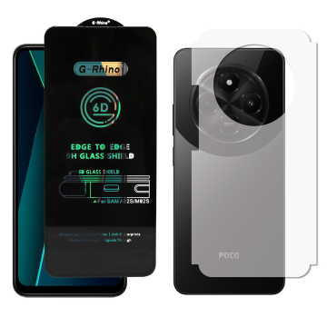 Poco C75 Combo: OG Glass Screen Protector + Carbon Back Skin - Image 2