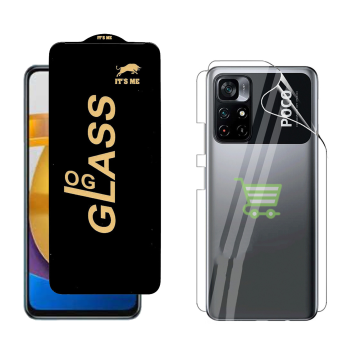 Poco M4 Pro Protection Pack: OG Glass + Clear Back Jelly Film - Image 2