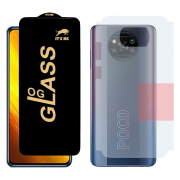 Poco X3 Combo: OG Glass Screen Protector + Carbon Back Skin - Image 2