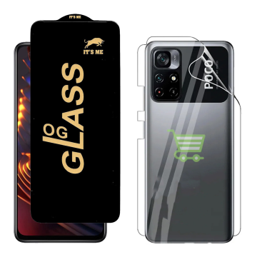 Poco X3 GT Protection Pack: OG Glass + Clear Back Jelly Film - Image 2