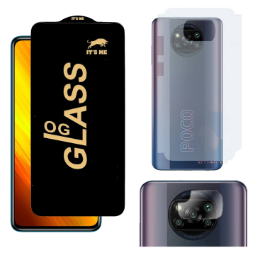 Poco X3 Pro 3-in-1 Kit: OG Glass + Carbon Back Camera Protector - Image 2