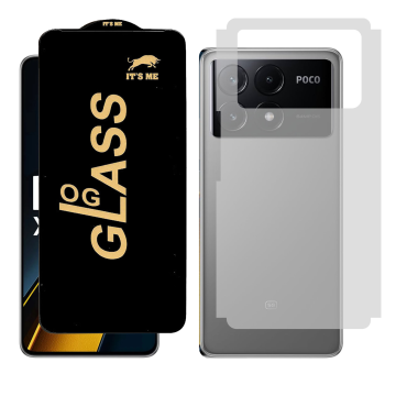 Poco X6 Pro Combo: OG Glass Screen Protector + Carbon Back Skin - Image 2