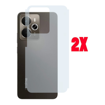 Realme 14 Back Protector Carbon Fiber Matte Soft Skin Sheet For - 2Pcs - Image 2
