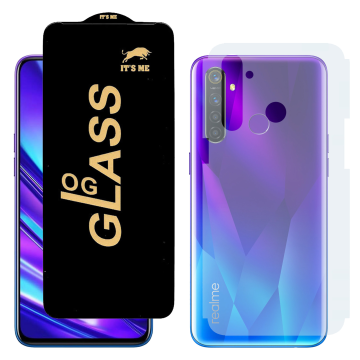 Realme 5 Pro Combo: OG Glass Screen Protector + Carbon Back Skin - Image 2