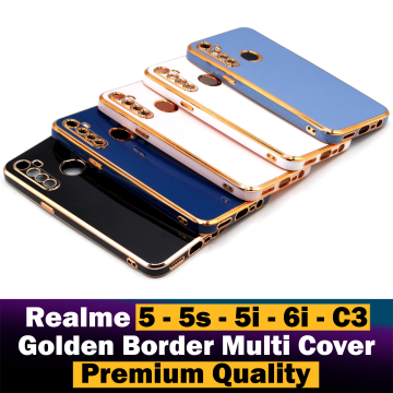 Realme 5i Soft Multi Golden Border Camera Protection Cover - Image 2