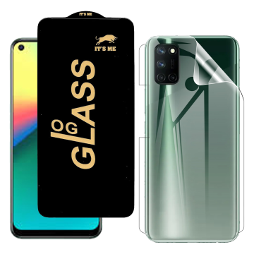 Realme 7i Protection Pack: OG Glass + Clear Back Jelly Film - Image 2