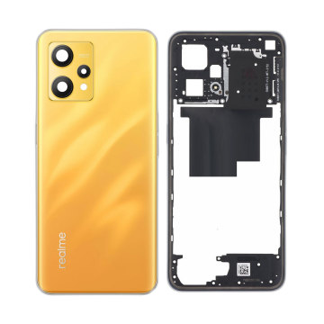 Realme 9 Housing Middle Frame With Side Button and Replacement Battery Back Door For Realme 9 - Golden - Image 2