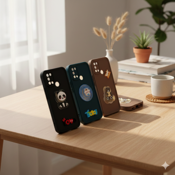 Realme C17 Cute Kitty Blinking Lights Soft Colorful Cover - Image 2
