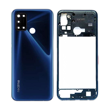 Realme C17 Housing Middle Frame With Side Button and Replacement Battery Back Door For C17 - Blue - Image 2