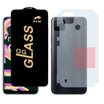 Realme C21Y Combo: OG Glass Screen Protector + Carbon Back Skin - Image 2