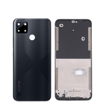 Realme C21Y Housing Middle Frame With Side Button and Camera Lens Complete Body Casing Replacement For C21Y - Black - Image 2