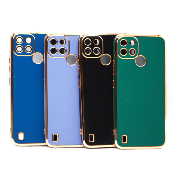 Realme C21Y Soft Multi Golden Border Camera Protection Cover