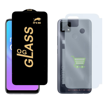 Realme C25 Combo: OG Glass Screen Protector + Carbon Back Skin - Image 2