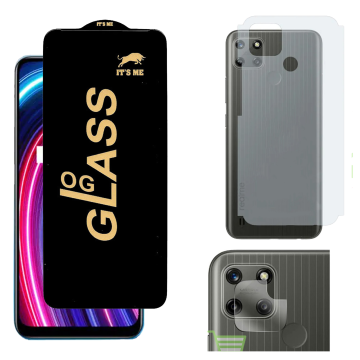 Realme C25Y 3-in-1 Kit: OG Glass + Carbon Back Camera Protector - Image 2