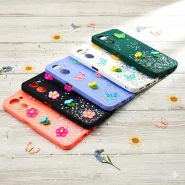 Realme C33 Glitter Flower Mobile Cover - Image 2