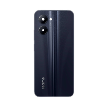 Realme C33 Housing Middle Frame With Side Button and Replacement Battery Back Door For C33 - Black - Image 2