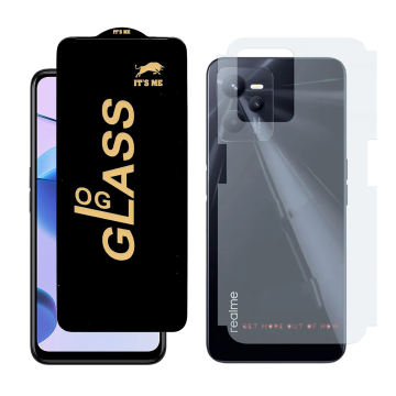 Realme C35 Combo: OG Glass Screen Protector + Carbon Back Skin - Image 2