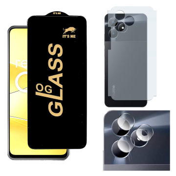 Realme C51 3-in-1 Kit: OG Glass + Carbon Back Camera Protector - Image 2