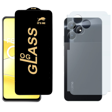Realme C51 Combo: OG Glass Screen Protector + Carbon Back Skin - Image 2