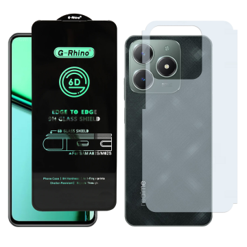 Realme C61 Combo: OG Glass Screen Protector + Carbon Back Skin - Image 2
