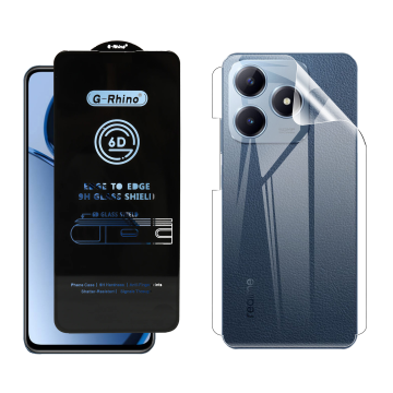 Realme C63 Protection Pack: OG Glass + Clear Back Jelly Film - Image 2