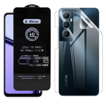 Realme C65 Protection Pack: OG Glass + Clear Back Jelly Film - Image 2