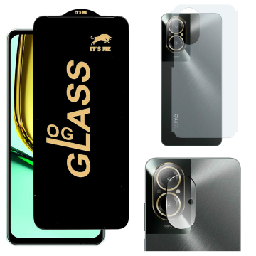 Realme C67 3-in-1 Kit: OG Glass + Carbon Back Camera Protector - Image 2