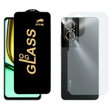 Realme C67 Combo: OG Glass Screen Protector + Carbon Back Skin - Image 2