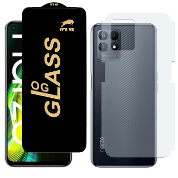 Realme Narzo 50 Combo: OG Glass Screen Protector + Carbon Back Skin - Image 2